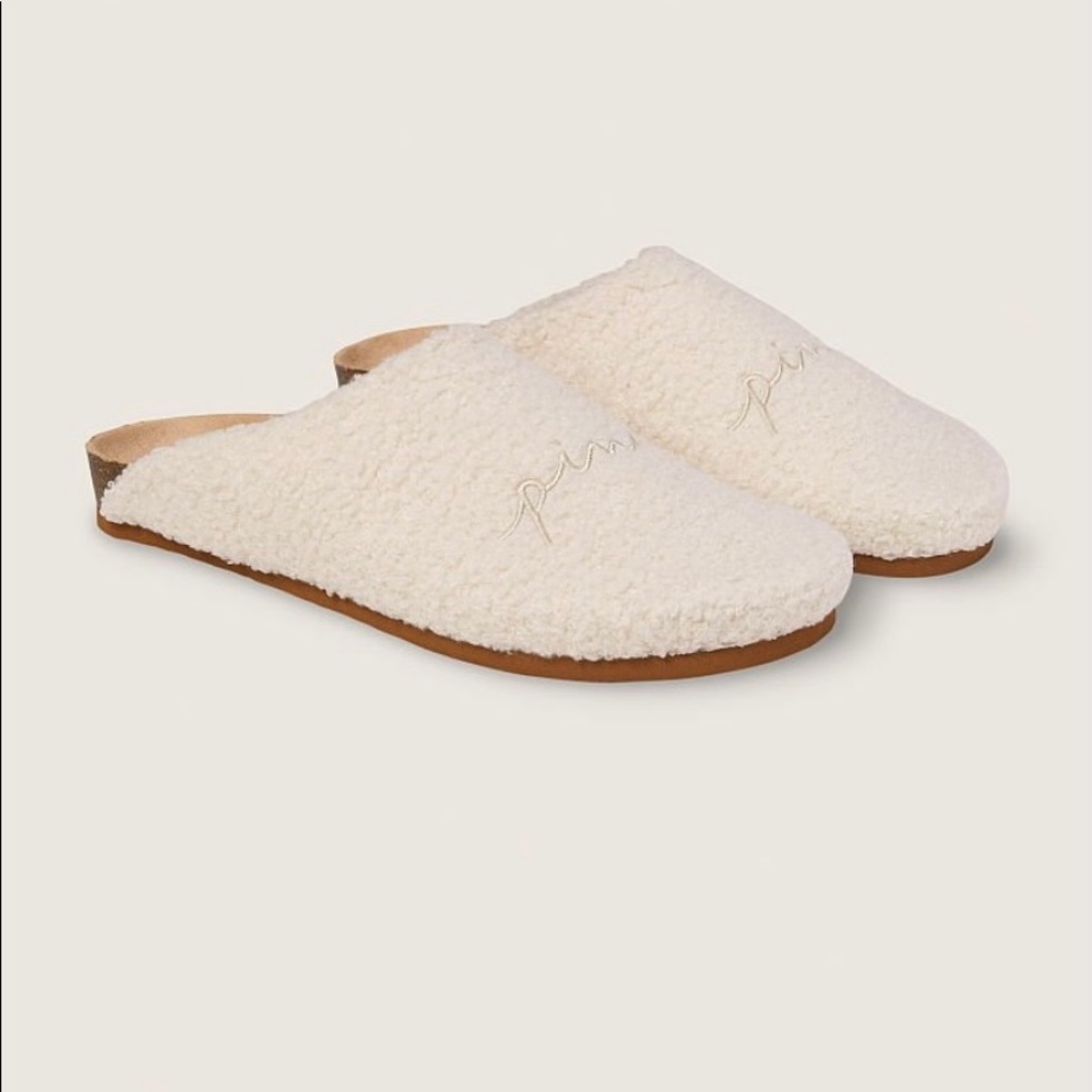 PINK cream clog slippers